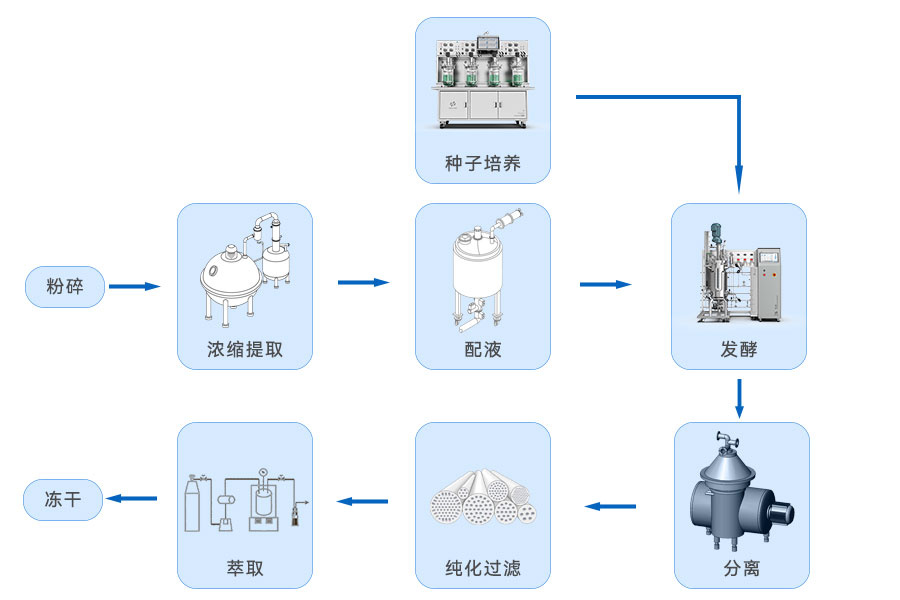 生物發酵提取流程圖